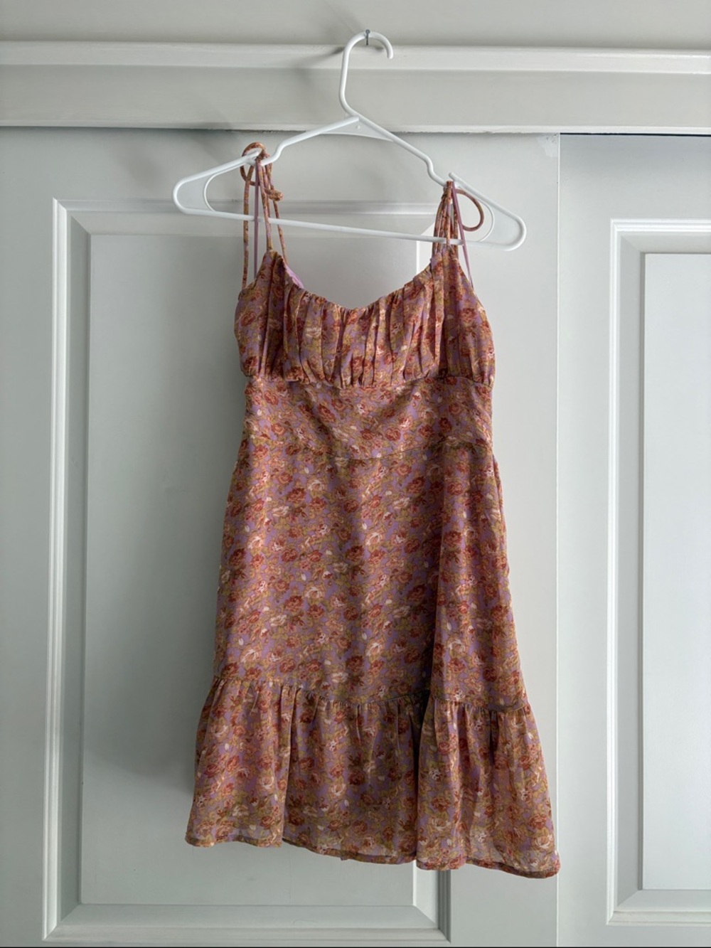 Lush Pink Floral Midi Dress with Ruffle Hem